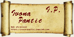 Ivona Pantić vizit kartica
